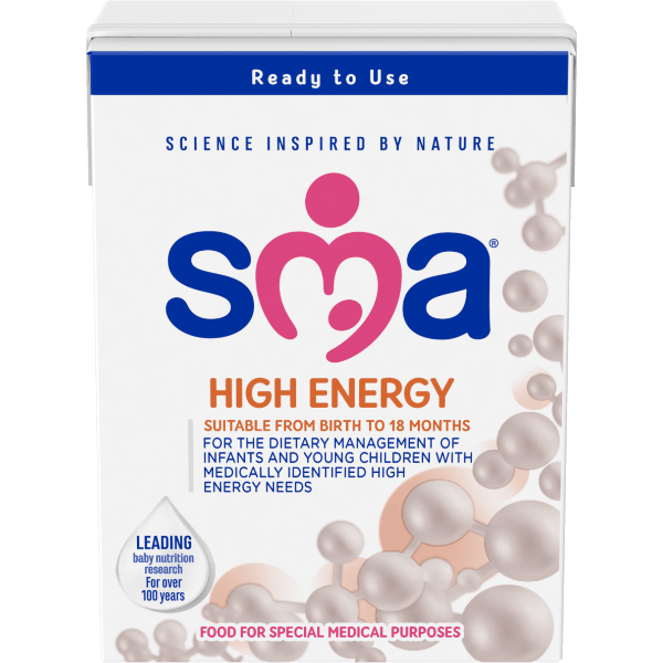 Carton of SMA High Energy Ready to drink Formula 200ml on a transparent background 