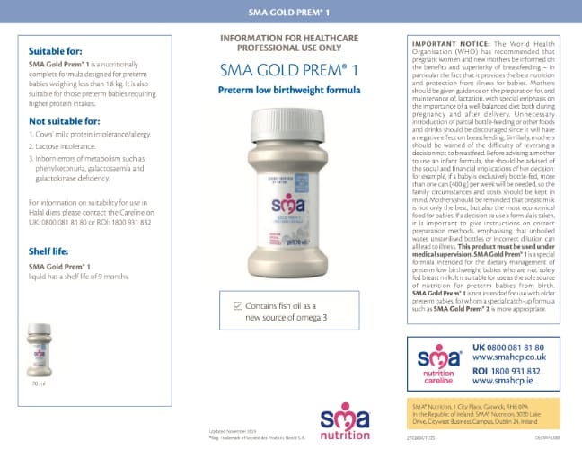 SMA Gold Prem 1 Data Card