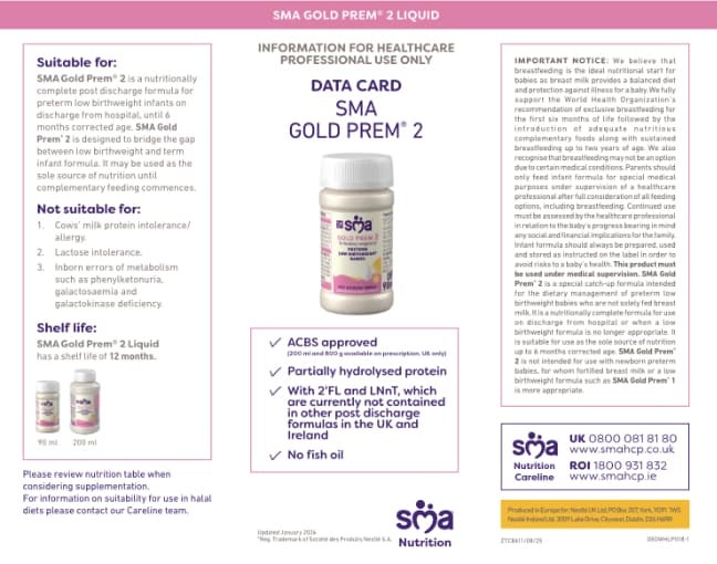SMA Gold Prem 2 Liquid Data Card
