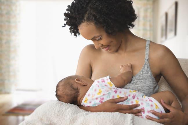 Mother breastfeeding baby